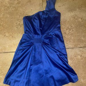 BCBG Max Azria Small Sleeveless Blue One Strap Dress